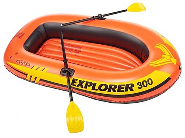 Надувная лодка трехместная Explorer 300, 211х117х41 см + весла пластик.122 см, насос ручной, INTEX (от 6 лет) Надувная лодка трехместная Explorer 300, 211х117х41 см + весла пластик.122 см, насос ручной, INTEX (от 6 лет)