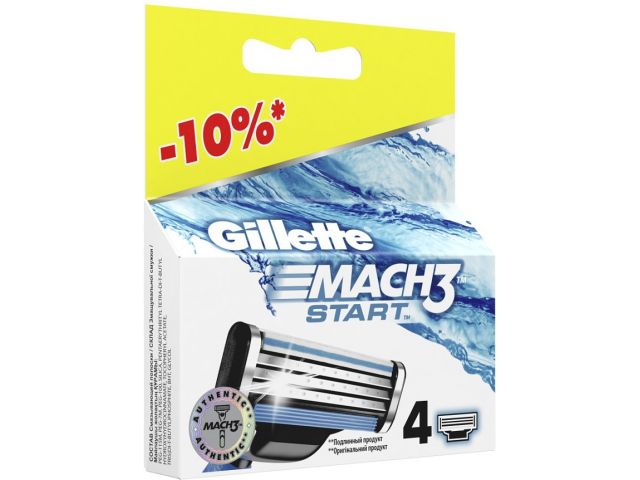Кассеты для бритвы Mach 3 Start 4 шт. Gillette Кассеты для бритвы Mach 3 Start 4 шт. Gillette
