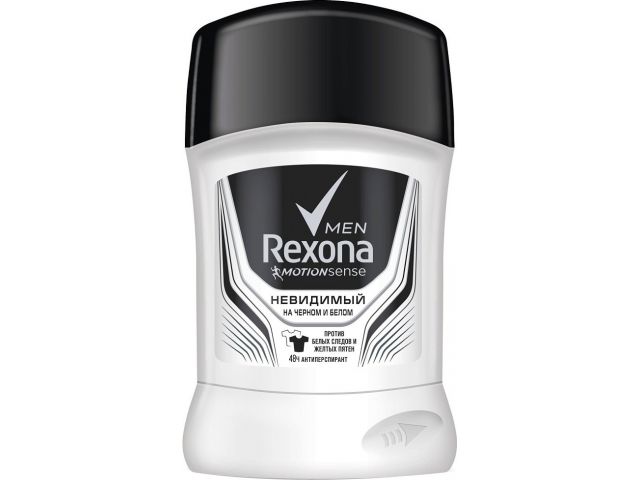 Антиперспирант для тела стик Невидимый на черном и белом 50 мл Rexona Антиперспирант для тела стик Невидимый на черном и белом 50 мл Rexona