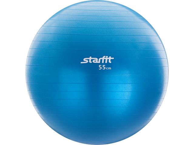 Мяч гимнастический STARFIT GB-102 55 см, с насосом, синий (антивзрыв) 1/10 Мяч гимнастический STARFIT GB-102 55 см, с насосом, синий (антивзрыв) 1/10