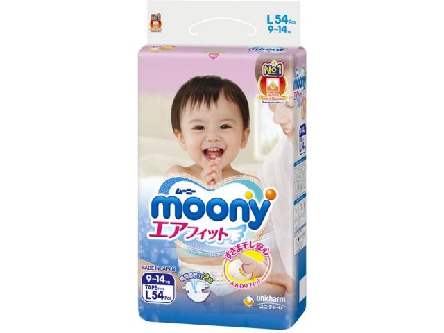 Подгузники детск. однораз. L (9-14 кг) 54 шт. Moony Подгузники детск. однораз. L (9-14 кг) 54 шт. Moony