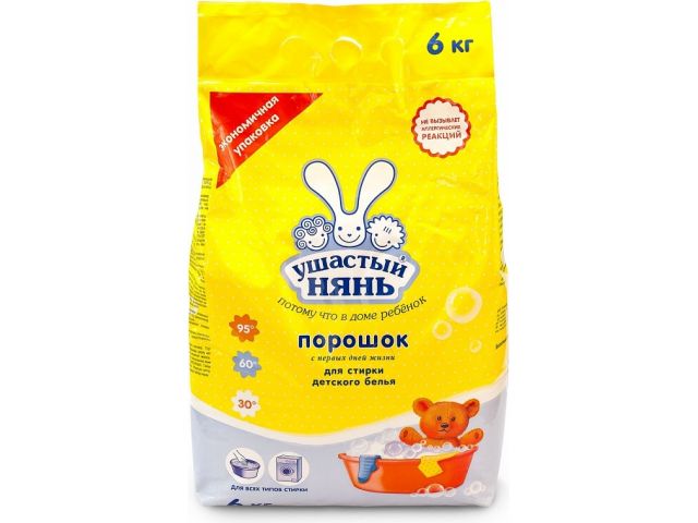 Стиральный порошок детск. Ушастый Нянь универс. 6 кг (УШАСТЫЙ НЯНЬ) Стиральный порошок детск. Ушастый Нянь универс. 6 кг (УШАСТЫЙ НЯНЬ)
