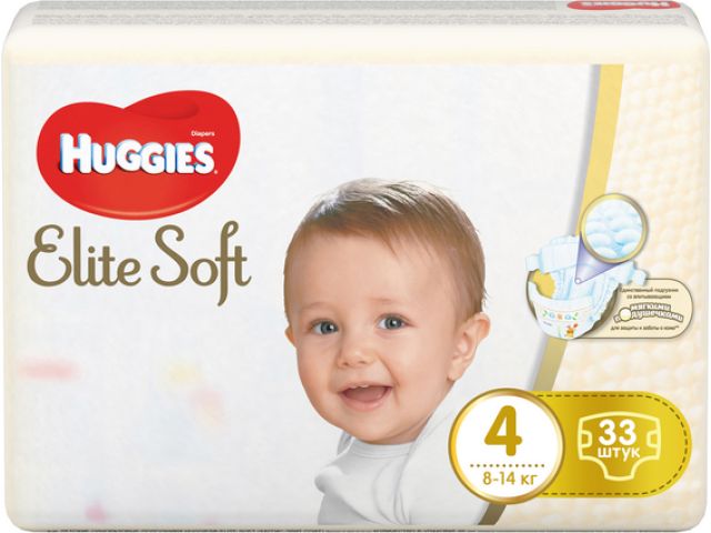 Подгузники детск. однораз. Elite Soft 4 Jumbo (8-14 кг) 33 шт. Huggies Подгузники детск. однораз. Elite Soft 4 Jumbo (8-14 кг) 33 шт. Huggies