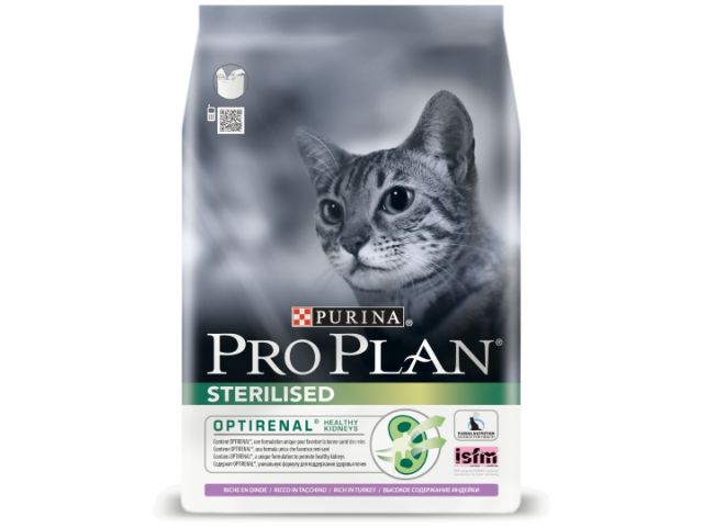 Корм для для кастрир. котов и стерилиз. кошек сухой с индейкой 1,5 кг Sterilised Purina Pro Plan Корм для для кастрир. котов и стерилиз. кошек сухой с индейкой 1,5 кг Sterilised Purina Pro Plan