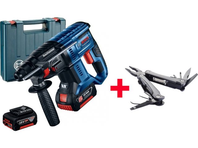 Аккум. перфоратор BOSCH GBH 180-LI в чем. + мультитул Swiss Peak (18.0 В, 2 акк., 4.0 А/ч Li-Ion, 1.7 Дж, вес 2.6 кг,) Аккум. перфоратор BOSCH GBH 180-LI в чем. + мультитул Swiss Peak (18.0 В, 2 акк., 4.0 А/ч Li-Ion, 1.7 Дж, вес 2.6 кг,)