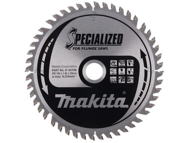 Диск пильный 165х20 мм 48 зуб. по дереву MAKITA ((для погружных пил)) Диск пильный 165х20 мм 48 зуб. по дереву MAKITA ((для погружных пил))
