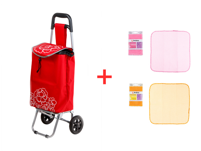 Сумка-тележка хозяйственная 20 кг, PERFECTO LIN + 2шт.Салфетка кух для уборки без царапинNon-Scratch (Промо (сумка-тележка + 2 салфетки в подарок 45-3 Сумка-тележка хозяйственная 20 кг, PERFECTO LIN + 2шт.Салфетка кух для уборки без царапинNon-Scratch (Промо (сумка-тележка + 2 салфетки в подарок 45-3