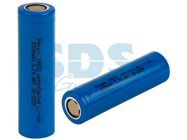 Аккумулятор высокоемкостный Rexant 18650 unprotected 20 А Li-ion 3000 mAH 3.7 В упак=10шт (упак картон 10шт) Аккумулятор высокоемкостный Rexant 18650 unprotected 20 А Li-ion 3000 mAH 3.7 В упак=10шт (упак картон 10шт)