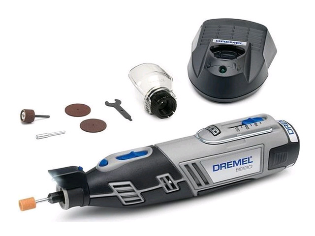 Аккум. гравер DREMEL 8220-5/65 в мет. кейсе + набор насадок (12.0 В, 2 акк., 2.0 А/ч, Li-Ion, 5000 - 33000 об/мин, цанга 3 мм) Аккум. гравер DREMEL 8220-5/65 в мет. кейсе + набор насадок (12.0 В, 2 акк., 2.0 А/ч, Li-Ion, 5000 - 33000 об/мин, цанга 3 мм)