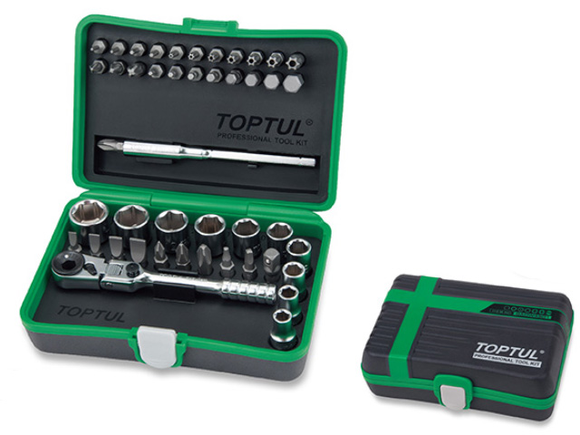 Набор головок MINI 1/4" 45предм. 6гр. TOPTUL Набор головок MINI 1/4" 45предм. 6гр. TOPTUL