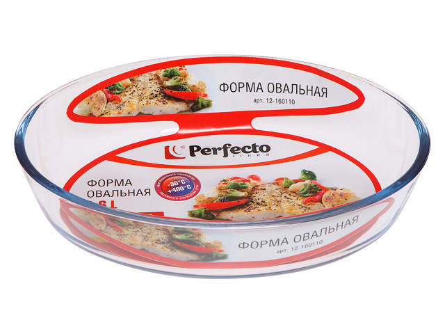 Форма из жаропрочного стекла, 1.6 л, овальная, 260x179x61 мм, PERFECTO LINEA Форма из жаропрочного стекла, 1.6 л, овальная, 260x179x61 мм, PERFECTO LINEA
