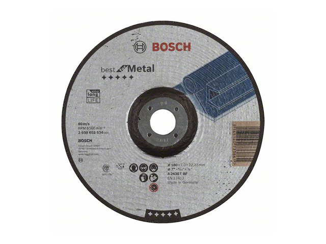 Круг обдирочный 180х7x22.2 мм для металла BOSCH (выпуклый) Круг обдирочный 180х7x22.2 мм для металла BOSCH (выпуклый)