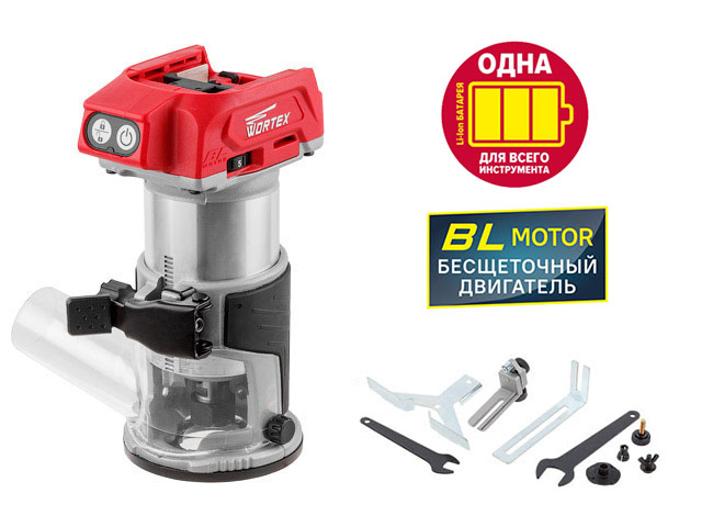 Аккум. фрезер кромочный WORTEX CMM 1835 в кор. ALL1 SOLO БЕСЩЕТ., 18 В, цанга 6/8, рег. об, конст. э (10000-30000 об/мин) Аккум. фрезер кромочный WORTEX CMM 1835 в кор. ALL1 SOLO БЕСЩЕТ., 18 В, цанга 6/8, рег. об, конст. э (10000-30000 об/мин)