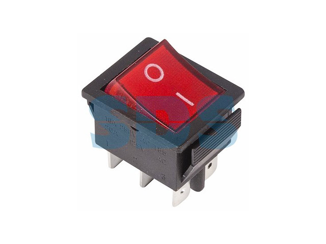 Выключатель клавишный 250V 15А (6с) ON-ON красный с подсветкой (RWB-506, SC-767) REXANT Выключатель клавишный 250V 15А (6с) ON-ON красный с подсветкой (RWB-506, SC-767) REXANT