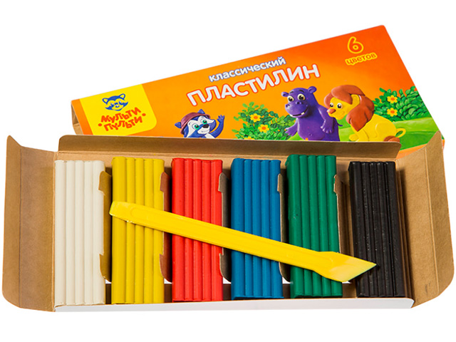 Пластилин МУЛЬТИ-ПУЛЬТИ Приключения Енота 6 цветов 120 г со стеком Пластилин МУЛЬТИ-ПУЛЬТИ Приключения Енота 6 цветов 120 г со стеком