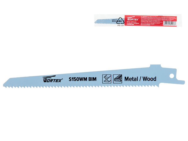 Пилка сабельная по дереву с гвоздями S150WM (1 шт.) WORTEX (пропил прямой, тонкий, для базовых работ) Пилка сабельная по дереву с гвоздями S150WM (1 шт.) WORTEX (пропил прямой, тонкий, для базовых работ)