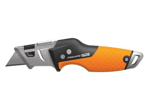 Нож строительный складной, со сменным лезвием CarbonMax FISKARS Нож строительный складной, со сменным лезвием CarbonMax FISKARS