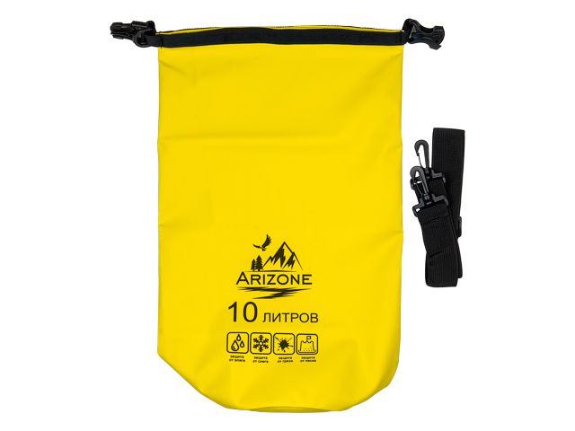 Гермомешок, 10 л, PVC HARD, желтый, ARIZONE Гермомешок, 10 л, PVC HARD, желтый, ARIZONE
