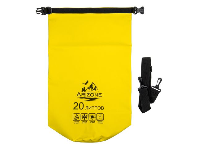 Гермомешок, 20 л, PVC HARD, желтый, ARIZONE Гермомешок, 20 л, PVC HARD, желтый, ARIZONE