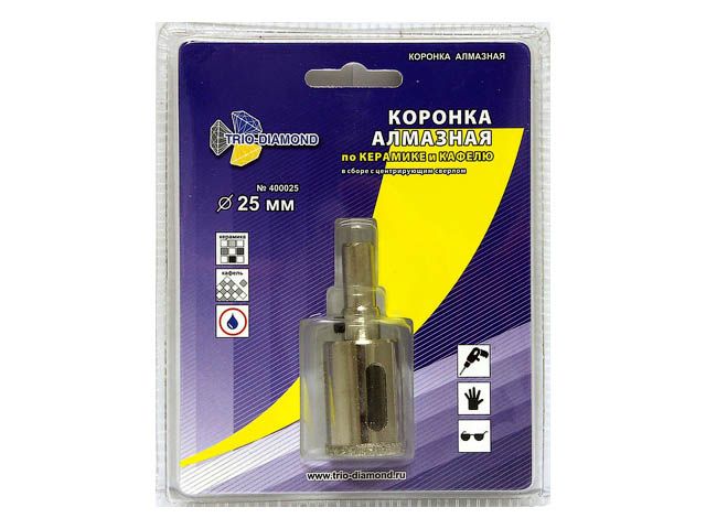 Коронка алмазная d 25 мм по керамике и кафелю TRIO-DIAMOND Коронка алмазная d 25 мм по керамике и кафелю TRIO-DIAMOND