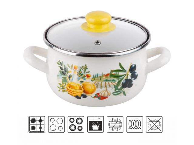 Кастрюля стальная эмалированная, 3.8 л, серия Халкидики, PERFECTO LINEA (подходит для всех типов плит, включая индукцию) Кастрюля стальная эмалированная, 3.8 л, серия Халкидики, PERFECTO LINEA (подходит для всех типов плит, включая индукцию)