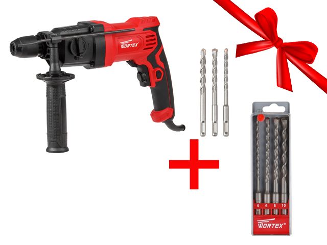 Перфоратор WORTEX RH 2427 в кор. + набор буров + АКЦИЯ! (Набор буров (сверл) SDS-plus 4 шт. WORTEX в подарок!) Перфоратор WORTEX RH 2427 в кор. + набор буров + АКЦИЯ! (Набор буров (сверл) SDS-plus 4 шт. WORTEX в подарок!)