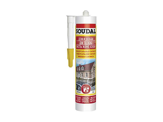 Герметик силиконовый универсальный "Soudal" ДОМ ХОББИ белый 280 мл Герметик силиконовый универсальный "Soudal" ДОМ ХОББИ белый 280 мл