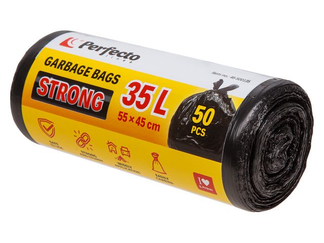 Пакеты для мусора, Strong, 35 л, 50 шт., PERFECTO LINEA Пакеты для мусора, Strong, 35 л, 50 шт., PERFECTO LINEA