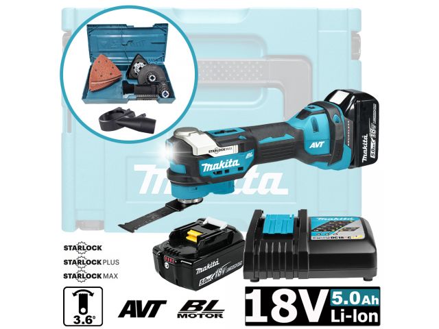 Аккум. многофункциональный инструмент (реноватор) MAKITA LXT DTM 52 RTJX1 MAKPAC (18.0 В, 2 акк., 5.0 А/ч, Li-Ion, 20000 об/мин) Аккум. многофункциональный инструмент (реноватор) MAKITA LXT DTM 52 RTJX1 MAKPAC (18.0 В, 2 акк., 5.0 А/ч, Li-Ion, 20000 об/мин)