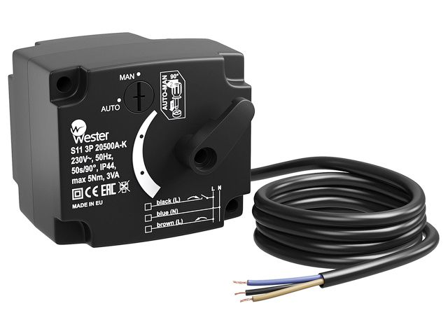 Привод Wester S11 3P 20500A-K 230 VAC 50Hz 50s/90° 3-точ. SPDT 5 Nm (https://www.termoclub.ru/catalog/avtomatika/privody-povorotnye/privod-wester-s11- Привод Wester S11 3P 20500A-K 230 VAC 50Hz 50s/90° 3-точ. SPDT 5 Nm (https://www.termoclub.ru/catalog/avtomatika/privody-povorotnye/privod-wester-s11-