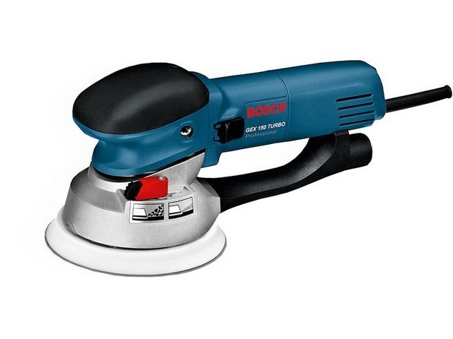 Эксцентриковая шлифмашина BOSCH GEX 150 TURBO в чем. (600 Вт, 150 мм, 6200 - 13300 кол/мин, регул. об.) Эксцентриковая шлифмашина BOSCH GEX 150 TURBO в чем. (600 Вт, 150 мм, 6200 - 13300 кол/мин, регул. об.)