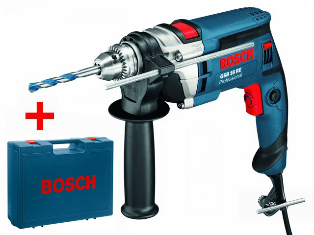 Дрель ударная BOSCH GSB 16 RE в чем. (750 Вт, патрон ЗВП, 1 скор.) Дрель ударная BOSCH GSB 16 RE в чем. (750 Вт, патрон ЗВП, 1 скор.)