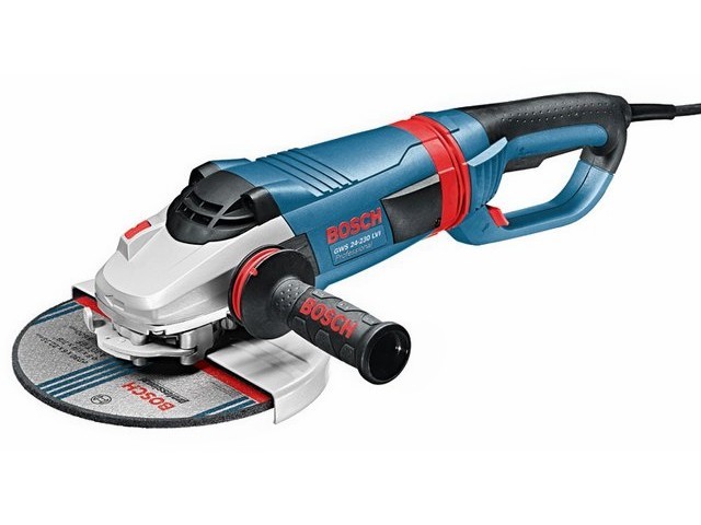 Двуручная углошлифмашина BOSCH GWS 24-230 LVI в кор. (2400 Вт, диск 230х22 мм, вибро, плавный пуск, без регул. об., SDS-гайка) Двуручная углошлифмашина BOSCH GWS 24-230 LVI в кор. (2400 Вт, диск 230х22 мм, вибро, плавный пуск, без регул. об., SDS-гайка)