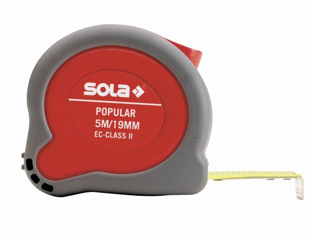 Рулетка 5м/19мм "Popular" PP 5m (SOLA) Рулетка 5м/19мм "Popular" PP 5m (SOLA)