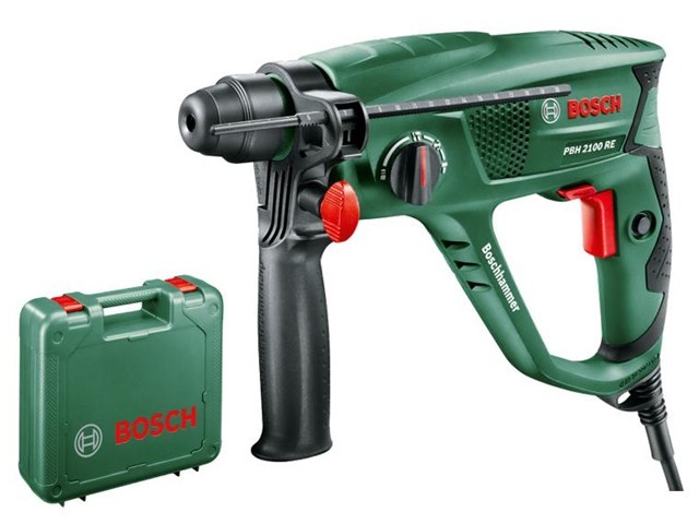 Перфоратор BOSCH PBH 2100 RE в чем. (550 Вт, 1.7 Дж, 3 реж., патрон SDS-plus, вес 2.2 кг) Перфоратор BOSCH PBH 2100 RE в чем. (550 Вт, 1.7 Дж, 3 реж., патрон SDS-plus, вес 2.2 кг)