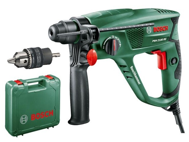 Перфоратор BOSCH PBH 2100 SRE в чем. (550 Вт, 1.7 Дж, 3 реж., патрон SDS-plus, ЗВП в комплекте, вес 2.2 кг) Перфоратор BOSCH PBH 2100 SRE в чем. (550 Вт, 1.7 Дж, 3 реж., патрон SDS-plus, ЗВП в комплекте, вес 2.2 кг)