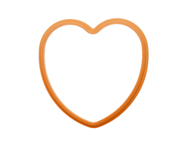 Форма, силиконовая, сердце, 13 х 13 см, оранжевая, PERFECTO LINEA