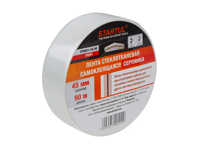 Лента стеклотканевая (серпянка) 45ммх90м самокл. STARTUL PROFI (ST9051-45-90) Лента стеклотканевая (серпянка) 45ммх90м самокл. STARTUL PROFI (ST9051-45-90)