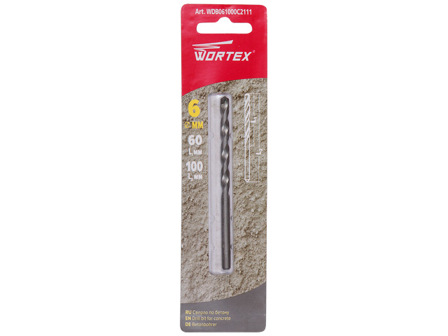 Сверло по бетону 6х100мм WORTEX Сверло по бетону 6х100мм WORTEX