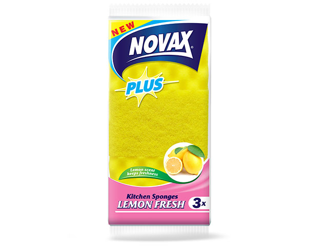 Губки кухонные ароматизированные 3шт NV Plus (Материал: Пенополиуретан + фибра. Цвет: Жёлтый. Размер единицы: 95 x 63 x 37 мм) (NOVAX) Губки кухонные ароматизированные 3шт NV Plus (Материал: Пенополиуретан + фибра. Цвет: Жёлтый. Размер единицы: 95 x 63 x 37 мм) (NOVAX)