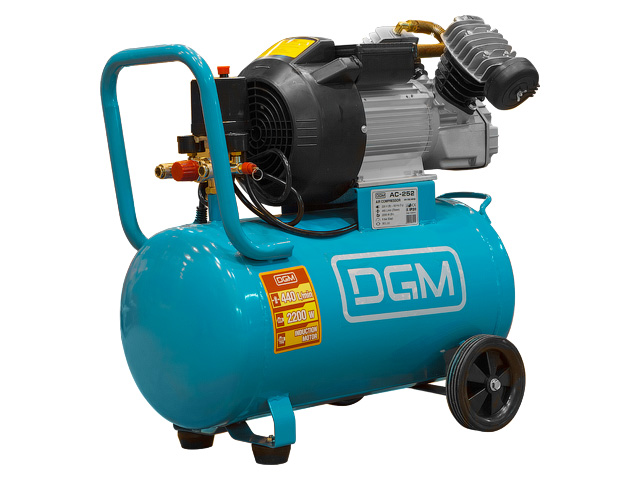 Компрессор DGM AC-252 (440 л/мин, 8 атм, коаксиальный, масляный, ресив. 50 л, 220 В, 2.20 кВт) Компрессор DGM AC-252 (440 л/мин, 8 атм, коаксиальный, масляный, ресив. 50 л, 220 В, 2.20 кВт)
