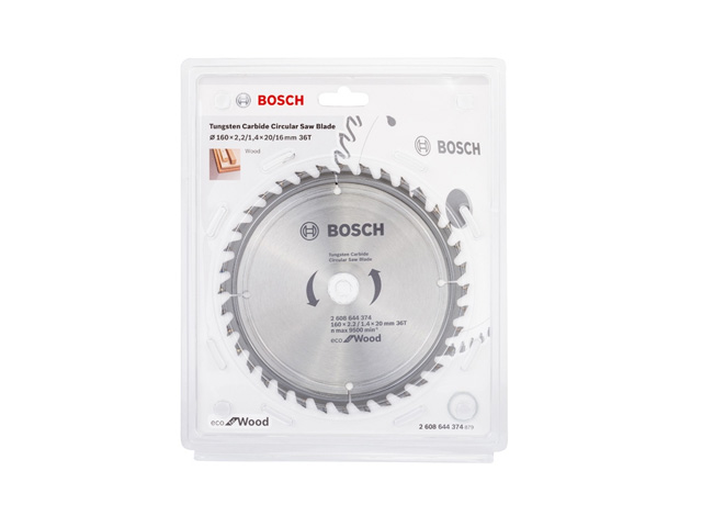 Диск пильный 160х20 мм 36 зуб. по дереву ECO WOOD BOSCH ( твердоспл. зуб) Диск пильный 160х20 мм 36 зуб. по дереву ECO WOOD BOSCH ( твердоспл. зуб)