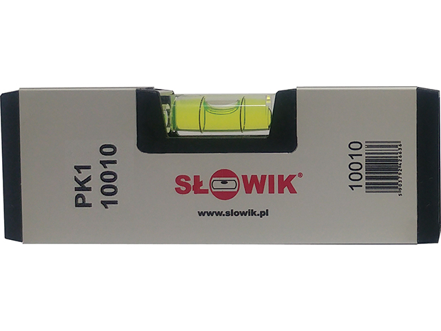 Уровень 100 мм 1 глаз. карманный, серебро PK1 SLOWIK (быт.) (580 гр/м 1.00 мм/м)
