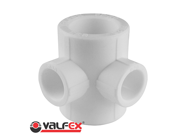 Крестовина ПП двухплоскостная 32х20 PN 25, белый Valfex Крестовина ПП двухплоскостная 32х20 PN 25, белый Valfex