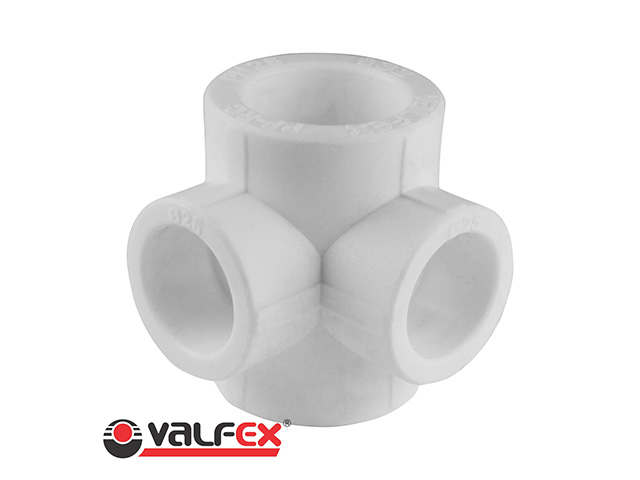 Крестовина ПП двухплоскостная 32х25 PN 25, белый Valfex Крестовина ПП двухплоскостная 32х25 PN 25, белый Valfex