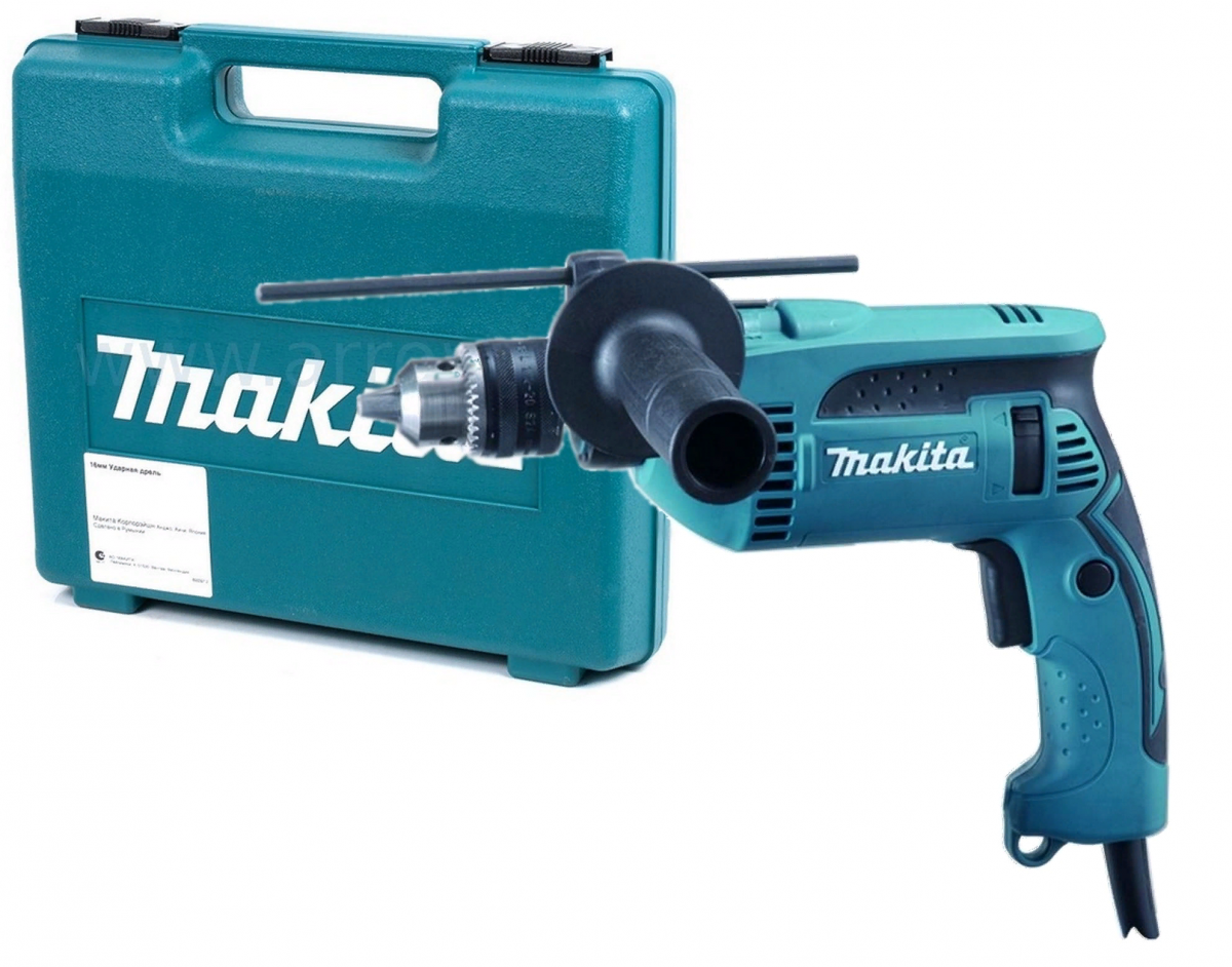 Дрель ударная MAKITA HP 1640 K в чем. + Набор сверл по бетону, 5 шт. (D-05175) (680 Вт, патрон ЗВП, 1 скор.) Дрель ударная MAKITA HP 1640 K в чем. + Набор сверл по бетону, 5 шт. (D-05175) (680 Вт, патрон ЗВП, 1 скор.)
