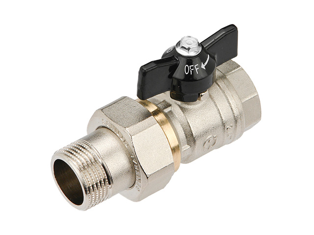 Кран шаровый 1/2" стандарт нар.-вн. бабочка (со сгоном) General Fittings Кран шаровый 1/2" стандарт нар.-вн. бабочка (со сгоном) General Fittings