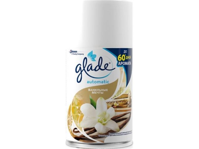 Сменный баллон для освежителя воздуха Glade Ванильные мечты 269 мл Automatic Сменный баллон для освежителя воздуха Glade Ванильные мечты 269 мл Automatic
