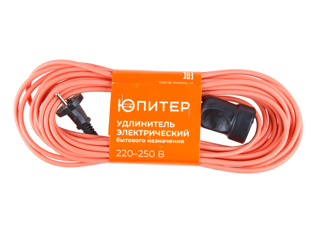Удлинитель-шнур 20м (1 роз., 1,3кВт, б/з, ПВС) Юпитер (6А) (ЮПИТЕР) Удлинитель-шнур 20м (1 роз., 1,3кВт, б/з, ПВС) Юпитер (6А) (ЮПИТЕР)
