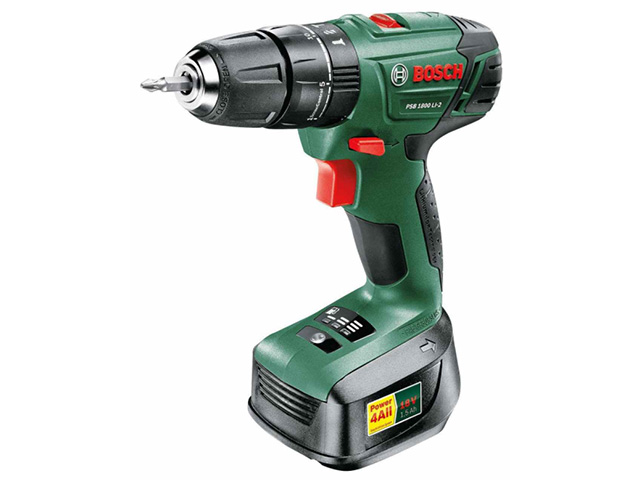 Аккум. ударная дрель-шуруповерт BOSCH PSB 1800 LI-2 в чем. (18.0 В, 1 акк., 1.5 А/ч Li-Ion, 2 скор., 38 Нм, шурупы до 8 мм, сверление в металле до 10 Аккум. ударная дрель-шуруповерт BOSCH PSB 1800 LI-2 в чем. (18.0 В, 1 акк., 1.5 А/ч Li-Ion, 2 скор., 38 Нм, шурупы до 8 мм, сверление в металле до 10